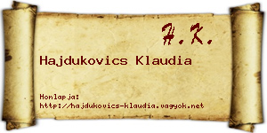 Hajdukovics Klaudia névjegykártya